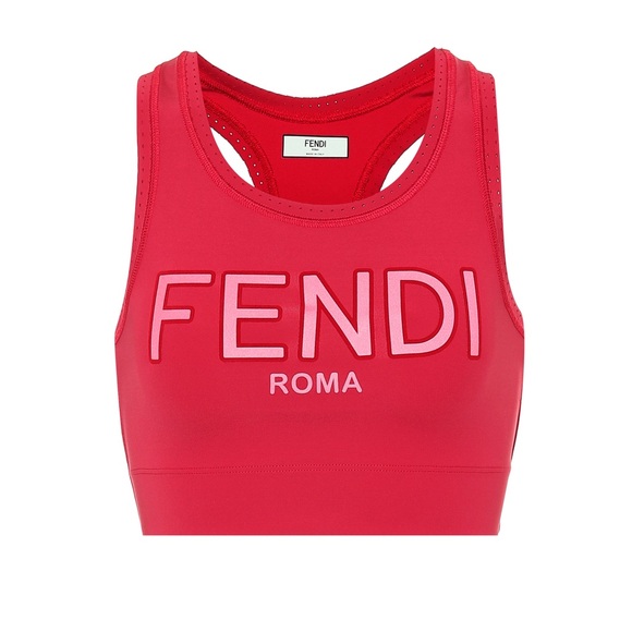 💋Fendi Bold Red Sports Bra, Size EU 42 or US Medium - Picture 2 of 12